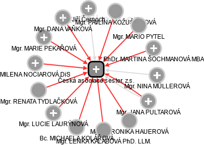Česká asociace sester, z.s. - obrázek vizuálního zobrazení vztahů obchodního rejstříku