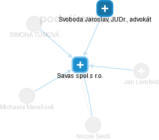 Savas spol.s r.o. - obrázek vizuálního zobrazení vztahů obchodního rejstříku