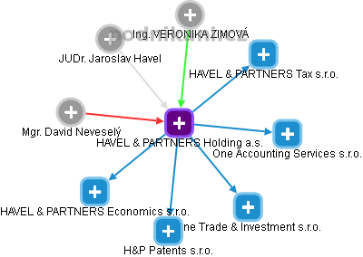 HAVEL & PARTNERS Holding a.s. - obrázek vizuálního zobrazení vztahů obchodního rejstříku