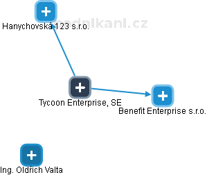 Tycoon Enterprise, SE - obrázek vizuálního zobrazení vztahů obchodního rejstříku