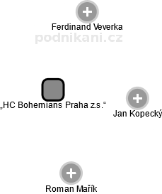 „HC Bohemians Praha z.s.“ - obrázek vizuálního zobrazení vztahů obchodního rejstříku