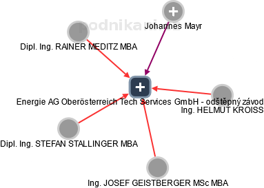 Energie AG Oberösterreich Tech Services GmbH - odštěpný závod - obrázek vizuálního zobrazení vztahů obchodního rejstříku