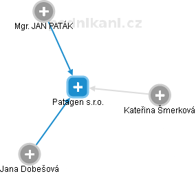 Patagen s.r.o. - obrázek vizuálního zobrazení vztahů obchodního rejstříku