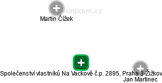 Společenství vlastníků Na Vackově č.p. 2895, Praha 3-Žižkov - obrázek vizuálního zobrazení vztahů obchodního rejstříku