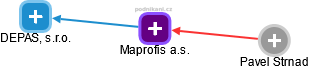 Maprofis a.s. - obrázek vizuálního zobrazení vztahů obchodního rejstříku