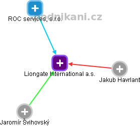 Liongate International a.s. - obrázek vizuálního zobrazení vztahů obchodního rejstříku