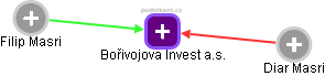 Bořivojova Invest a.s. - obrázek vizuálního zobrazení vztahů obchodního rejstříku