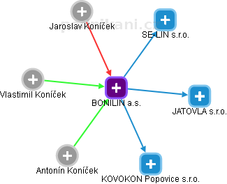 BONILIN a.s. - obrázek vizuálního zobrazení vztahů obchodního rejstříku