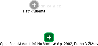 Společenství vlastníků Na Vackově č.p. 2902, Praha 3-Žižkov - obrázek vizuálního zobrazení vztahů obchodního rejstříku