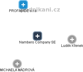 Nambero Company SE - obrázek vizuálního zobrazení vztahů obchodního rejstříku