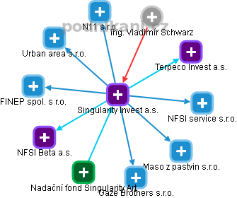 Singularity Invest a.s. - obrázek vizuálního zobrazení vztahů obchodního rejstříku