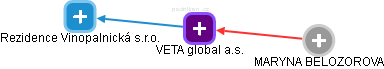 VETA global a.s. - obrázek vizuálního zobrazení vztahů obchodního rejstříku
