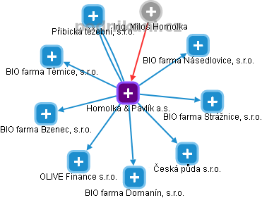 Homolka & Pavlík a.s. - obrázek vizuálního zobrazení vztahů obchodního rejstříku