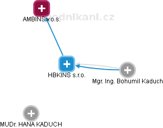 HBKINS s.r.o. - obrázek vizuálního zobrazení vztahů obchodního rejstříku