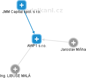 AWP1 s.r.o. - obrázek vizuálního zobrazení vztahů obchodního rejstříku