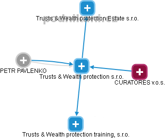 Trusts & Wealth protection s.r.o. - obrázek vizuálního zobrazení vztahů obchodního rejstříku