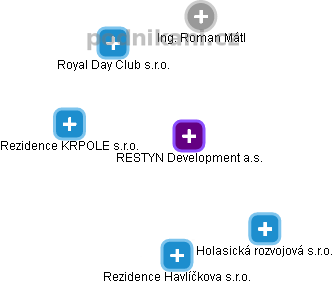 RESTYN Development a.s. - obrázek vizuálního zobrazení vztahů obchodního rejstříku