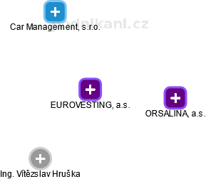 EUROVESTING, a.s. - obrázek vizuálního zobrazení vztahů obchodního rejstříku
