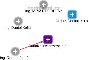 Colorizo Investment, a.s. - obrázek vizuálního zobrazení vztahů obchodního rejstříku