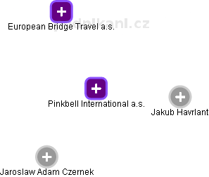 Pinkbell International a.s. - obrázek vizuálního zobrazení vztahů obchodního rejstříku