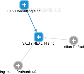 SALTY HEALTH s.r.o. - obrázek vizuálního zobrazení vztahů obchodního rejstříku