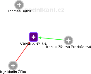 Capital Alley, a.s. - obrázek vizuálního zobrazení vztahů obchodního rejstříku