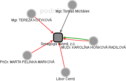 Synagoga Volyně, z.ú. - obrázek vizuálního zobrazení vztahů obchodního rejstříku
