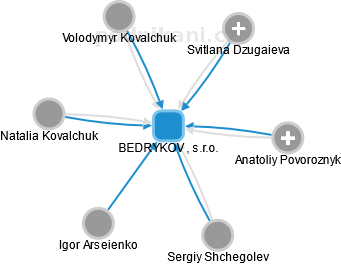 BEDRYKOV , s.r.o. - obrázek vizuálního zobrazení vztahů obchodního rejstříku