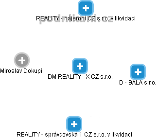 DM REALITY - X CZ s.r.o. - obrázek vizuálního zobrazení vztahů obchodního rejstříku
