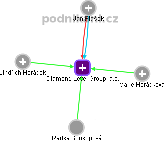 Diamond Level Group, a.s. - obrázek vizuálního zobrazení vztahů obchodního rejstříku