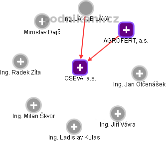 OSEVA, a.s. - obrázek vizuálního zobrazení vztahů obchodního rejstříku