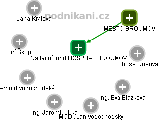 Nadační fond HOSPITAL BROUMOV - obrázek vizuálního zobrazení vztahů obchodního rejstříku